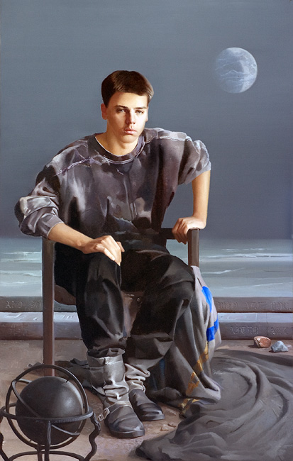 The Moon �, oil on canvas 60 in. x 38 in. -  153 cm. x 98 cm.