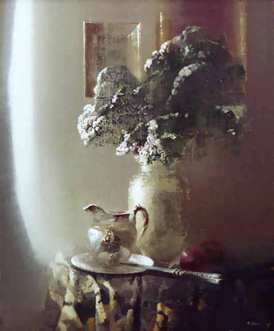 The Silver Vase�, oil on canvas, 36" x 30", 91 cm x 76 cm.