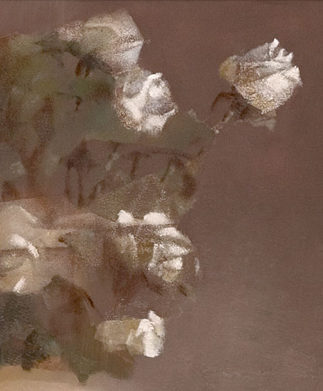 White Roses , oil on canvas 32" x 28" ,83 cm x 71 cm